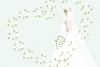 ウェディングドレスの花嫁の結婚式のイラスト