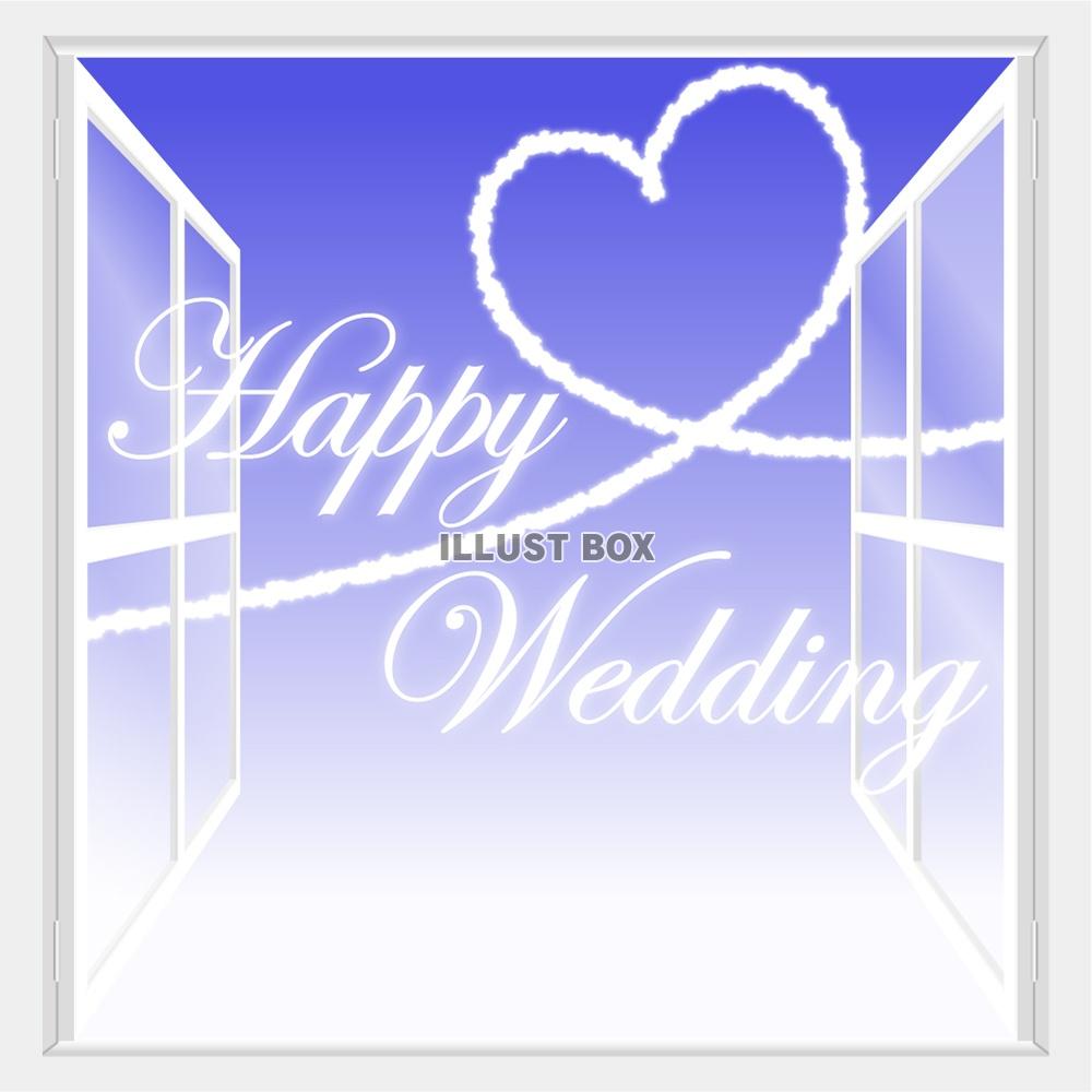 無料イラスト 白い窓 4 Happy Wedding