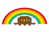 虹のかかったノアの方舟のロゴマーク