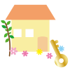 家と鍵のイラスト【透過PNG】