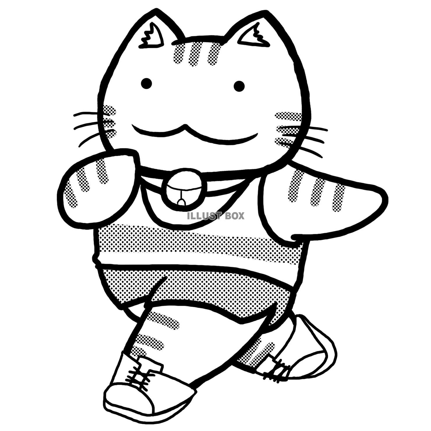 無料イラスト ランニング猫