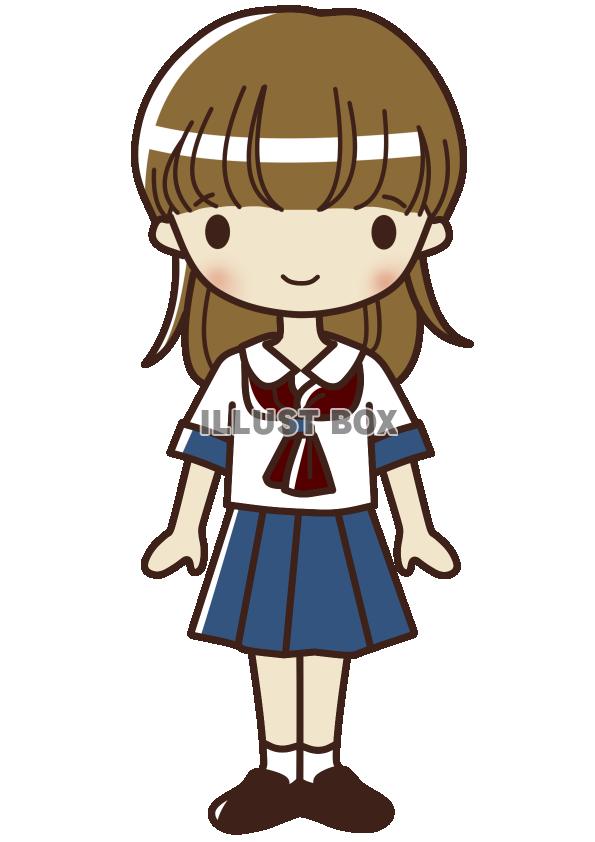 無料イラスト 女子学生 夏服１ 透過png