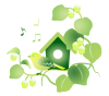 つる草と小鳥　透過ＰＮＧ