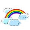 虹と雲のイラストカット
