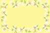 白いユリの花のフレーム枠で黄色の背景