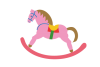 ピンク馬のロッキングホースのPNG画像