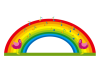 虹と小鳥のさえずりの音符のPNG透過処理済み
