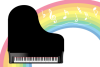 虹とグランドピアノのPOPカード等か処理済み