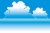 青い空に白い雲が浮かぶ海辺のイラスト
