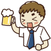 ビールとビジネスマン【透過PNG】