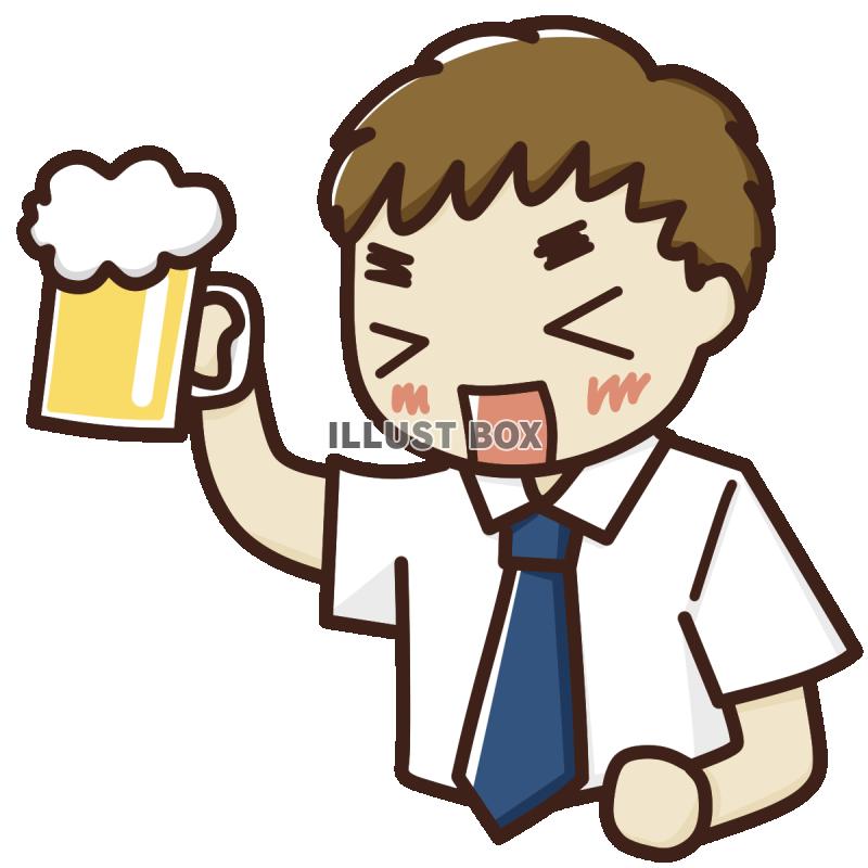 ビールとビジネスマン【透過PNG】