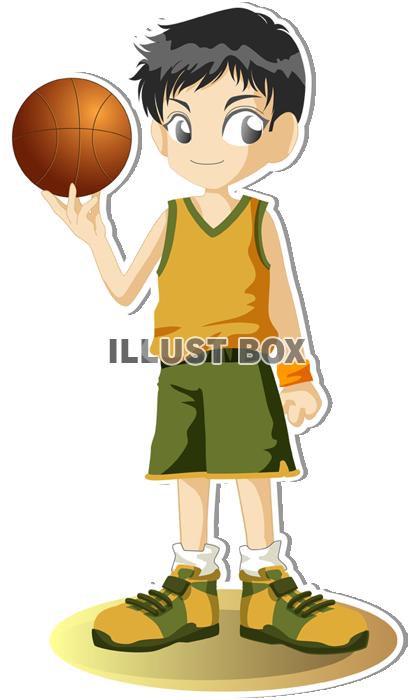 バスケットボールをする男の子