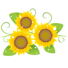 ひまわりの花イラスト【透過PNG】