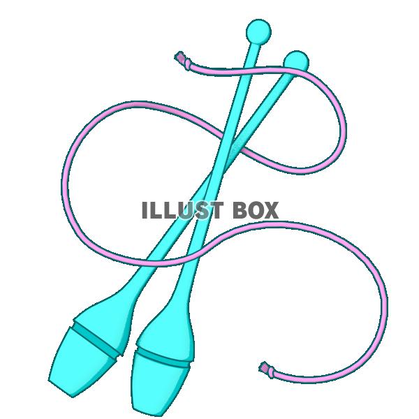 新体操のクラブとロープ