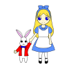 少女とウサギ
