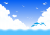 海のイラスト　イルカとカモメ