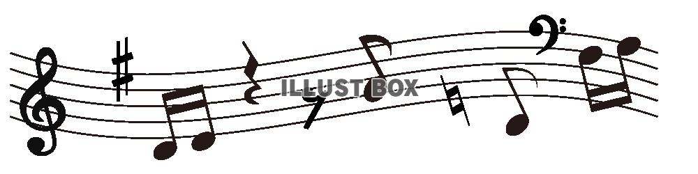 音符のイラストライン素材が無料 イラストボックス