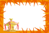 秋祭りの神輿と紅葉のフレーム透過PNG