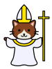 ネコの教皇　(透過PNG)