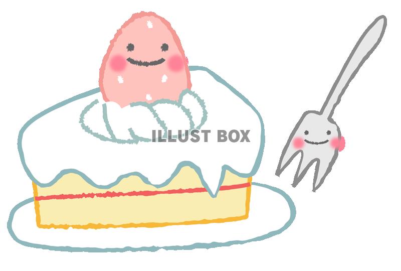 無料イラスト ケーキとフォークたち