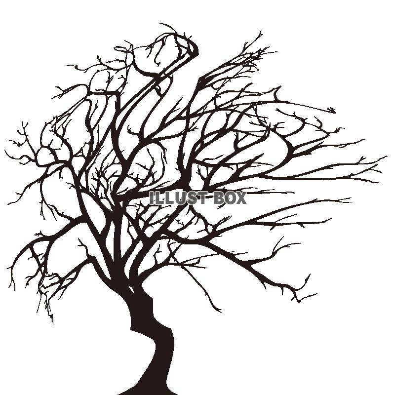 無料イラスト ハロウィン素材 お化け 墓場の木