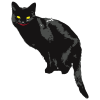 【ハロウィン素材】黒猫　化け猫01