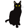 【ハロウィン素材】黒猫　化け猫02