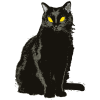 【ハロウィン素材】黒猫　化け猫03