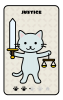 ネコのタロットカード11 正義　(透過PNG)