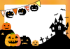 ハロウィン風景のフレーム　透過ＰＮＧ