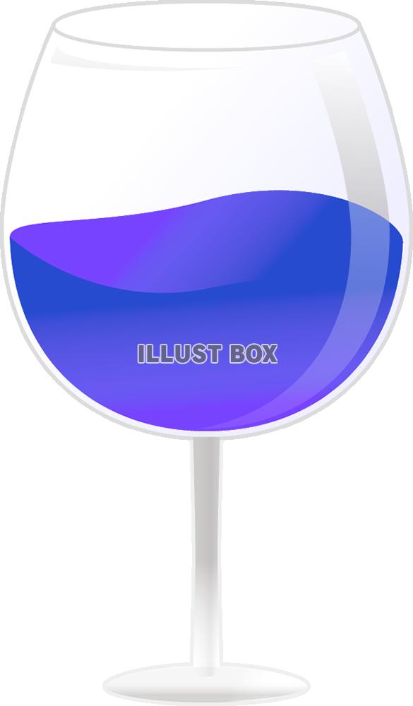 ワイングラス（青色ドリンク）【透過PNG】