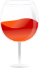 ワイングラス（赤色ドリンク）【透過PNG】