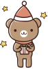 【クリスマス素材】クリプレくまちゃん【透過PNG】