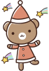 【クリスマス素材】サンタくまちゃん【透過PNG】