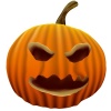 【ワンポイントイラスト】リアルなかぼちゃ11　ジャックオーランタン