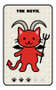 ネコのタロットカード15 悪魔　(透過PNG)