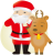 ほのぼのサンタ＆トナカイ【透過PNG】