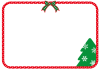 クリスマスツリーとリボンのフレーム【透過PNG】