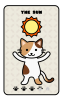 ネコのタロットカード19 太陽　(透過PNG)