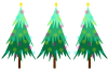 3本のクリスマスツリー 　透過PNG 