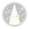 白いクリスマスツリーイラスト【透過PNG】