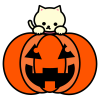 しろねこハロウィン　かぼちゃといっしょ