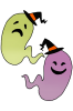 ハロウィンのおばけたち　透過PNG