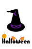 ハロウィンのコウモリのついた帽子と文字のPNG