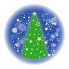 クリスマスツリーイラスト　緑【透過PNG】　