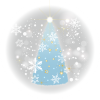 クリスマスツリーと雪の結晶イラスト【透過PNG】
