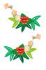 お正月の梅と笹と万両の花飾り
