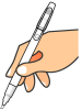 【透過png】手の動き、手の仕事・ペンを持つ、書く、消す10