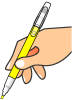 【透過png】手の動き、手の仕事・ペンを持つ、書く、消す5