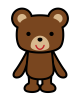 立っているクマのイラスト　(透過PNG)